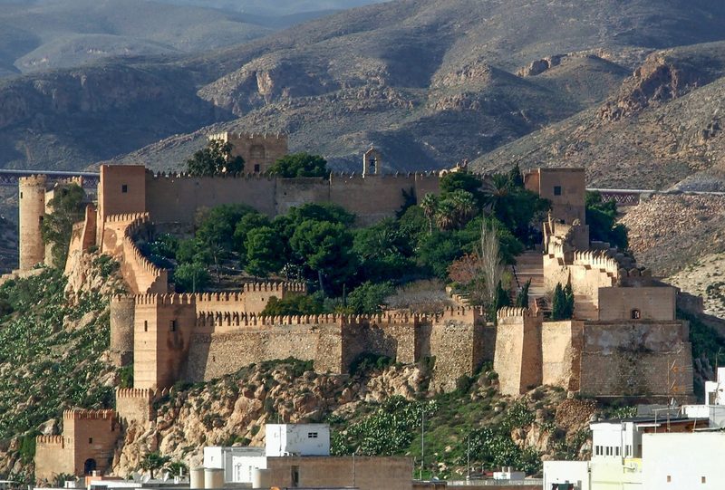 La Alcazaba de Almería, fortaleza árabe del siglo X sobre el cerro de la ciudad